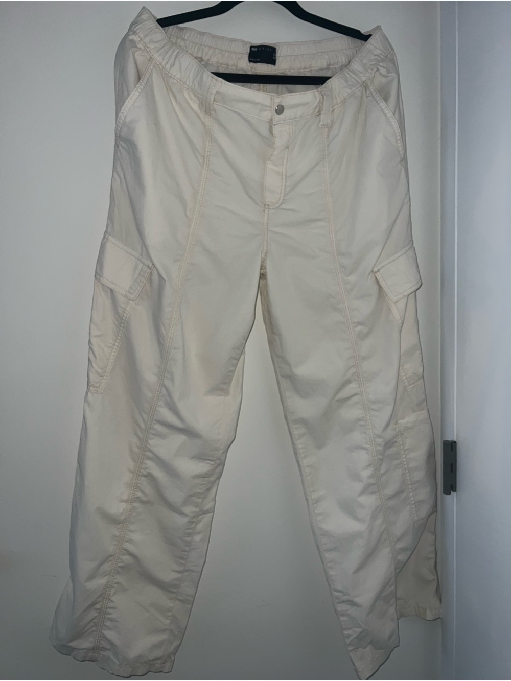 ASOS Cream Cargo Trousers with Utility Pockets